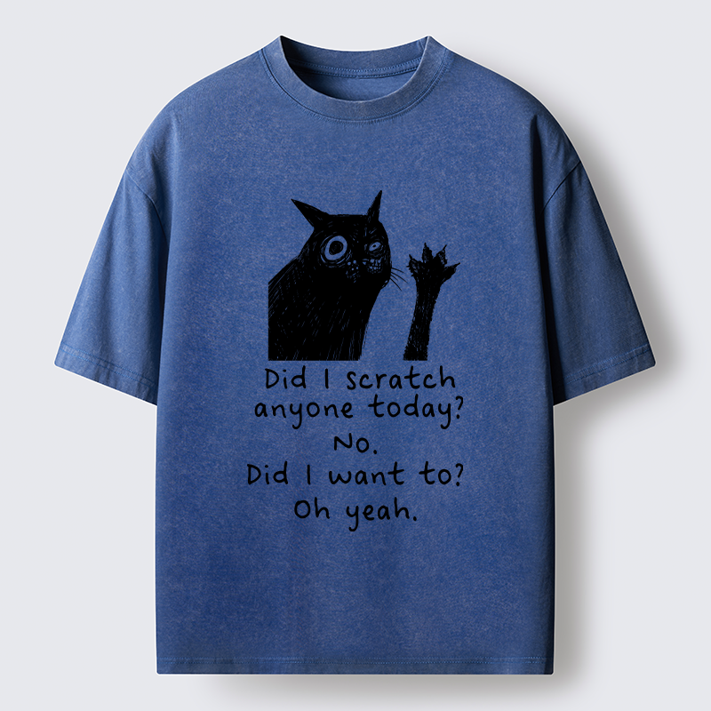 Tokyo‑Tiger Black Cat Scratches People Washed T-Shirt