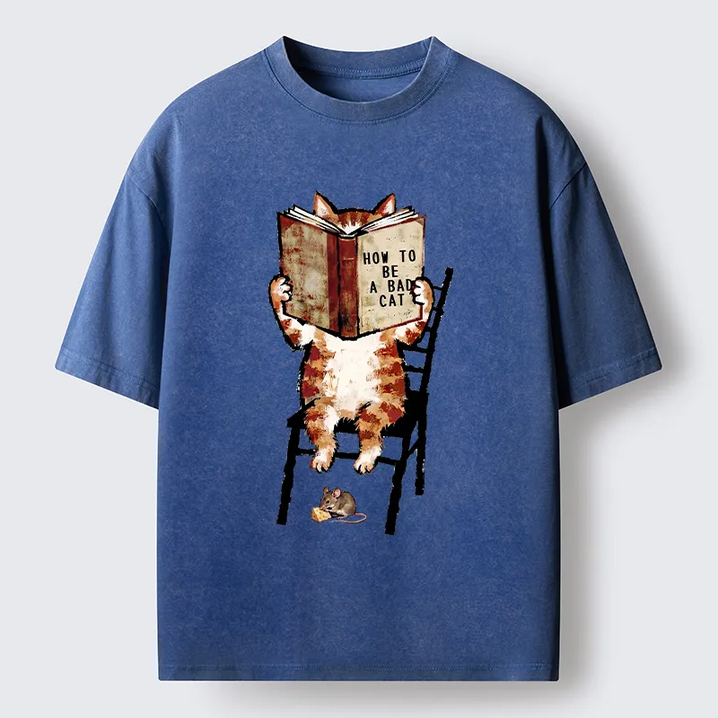 Tokyo‑Tiger Be A Bad Cat Washed T-Shirt