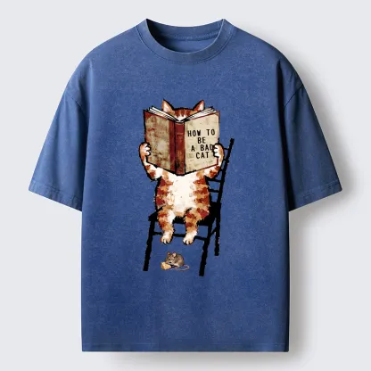 Tokyo‑Tiger Be A Bad Cat Washed T-Shirt
