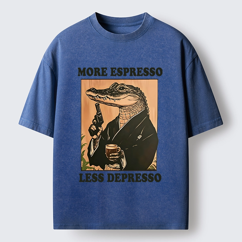 Tokyo-Tiger Coffee Mood Crocodile Washed T-Shirt