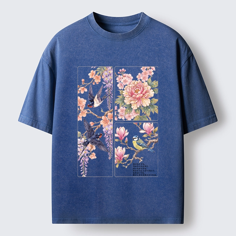 Tokyo-Tiger Spring Swallow Dance Washed T-Shirt