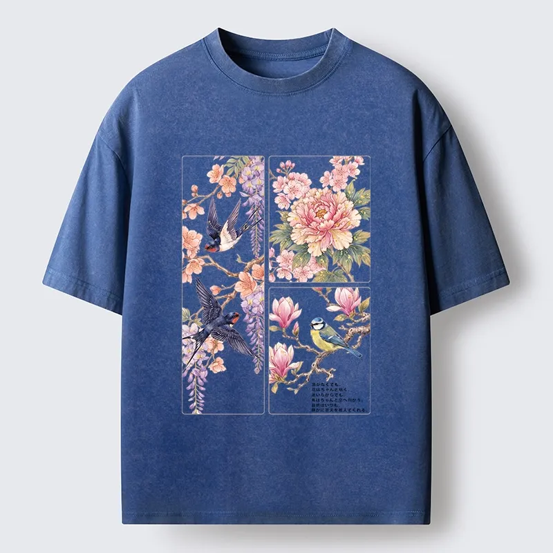 Tokyo-Tiger Spring Swallow Dance Washed T-Shirt