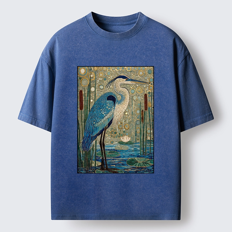 Tokyo‑Tiger Golden Pond Bird Washed T‑Shirt