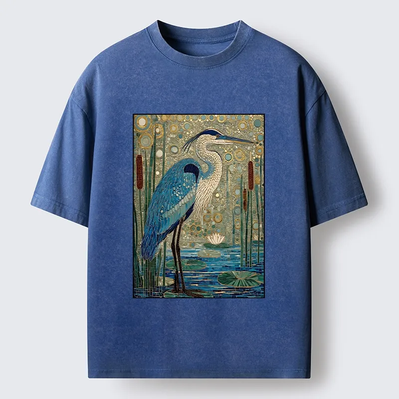 Tokyo‑Tiger Golden Pond Bird Washed T‑Shirt