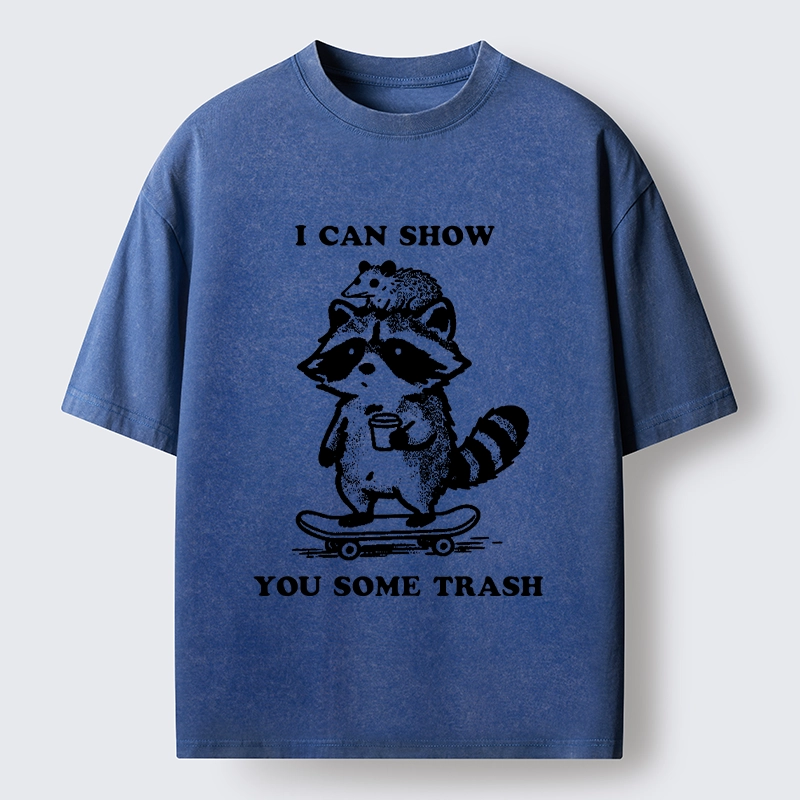 Tokyo‑Tiger Funny Trash Crew Washed T‑Shirt