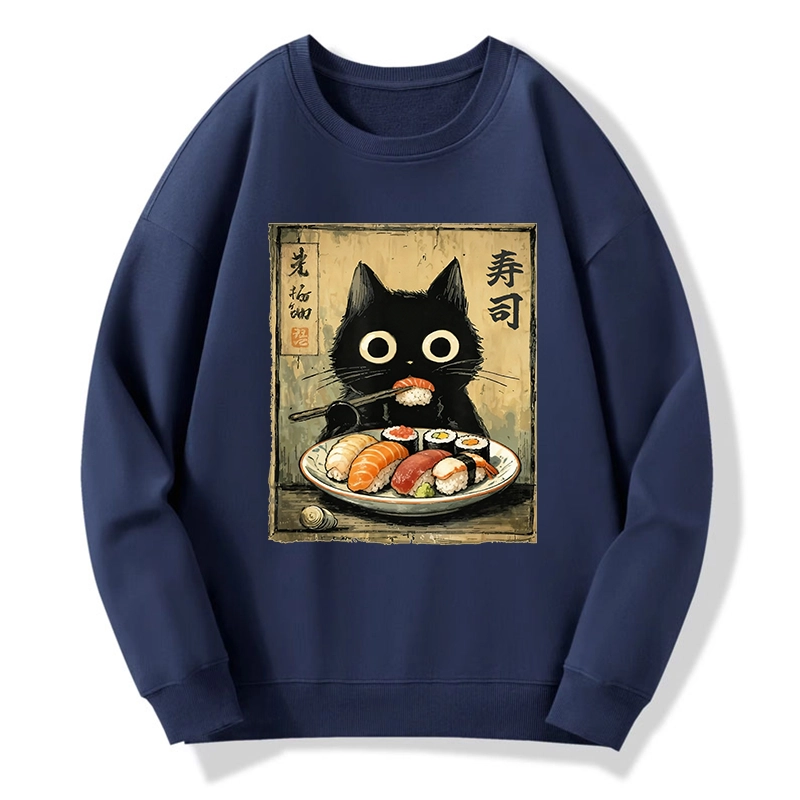 Tokyo-Tiger Vintage Japanese Sushi Cat Classic Sweatshirt