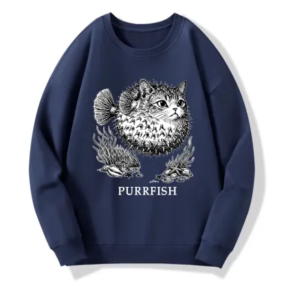 Tokyo-Tiger Spiky Puffer With Cute Cat Head Classic Sweatshirt
