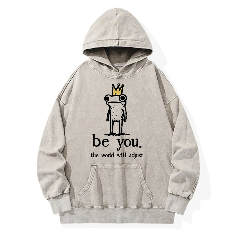 Tokyo-Tiger Crown Frog Stays True To Self Washed Hoodie
