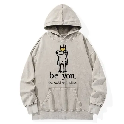 Tokyo-Tiger Crown Frog Stays True To Self Washed Hoodie