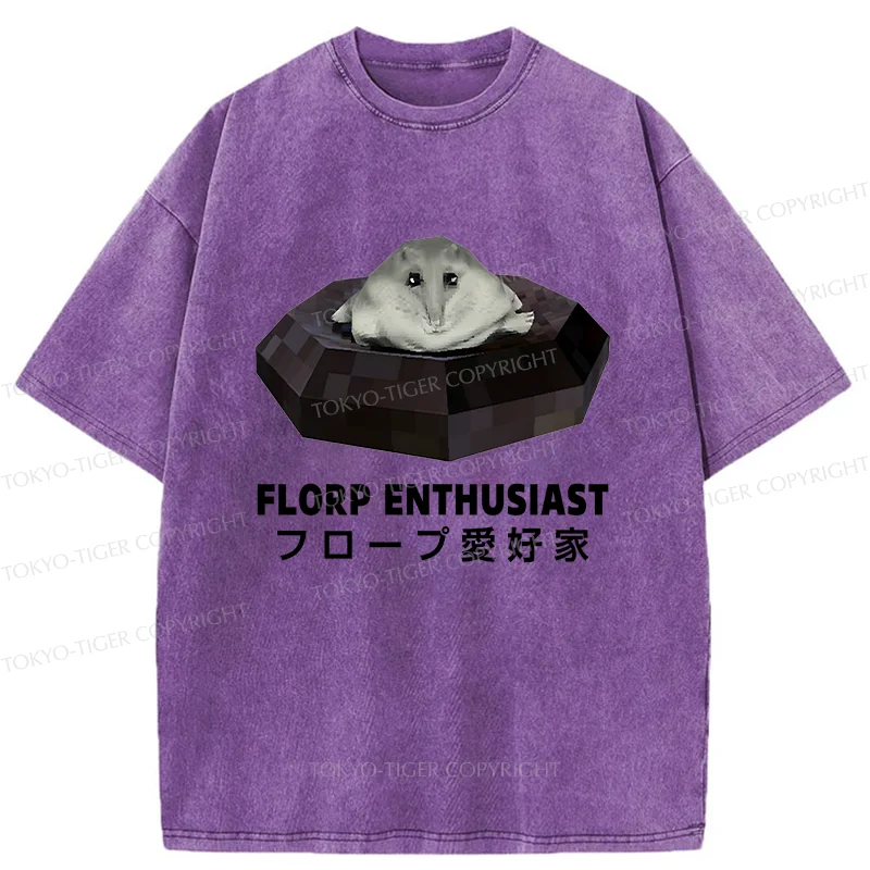 Tokyo-Tiger Florp Enthusiast Funny Washed T-Shirt
