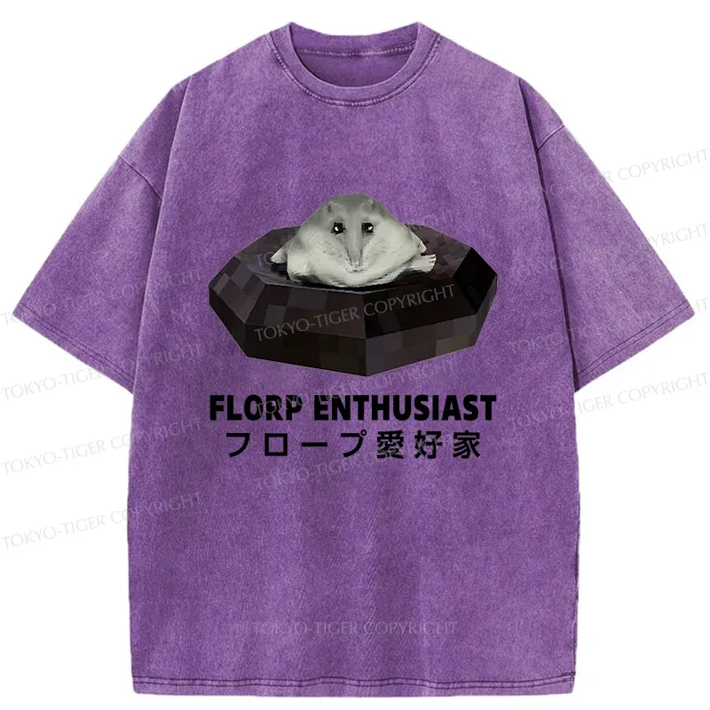Tokyo-Tiger Florp Enthusiast Funny Washed T-Shirt