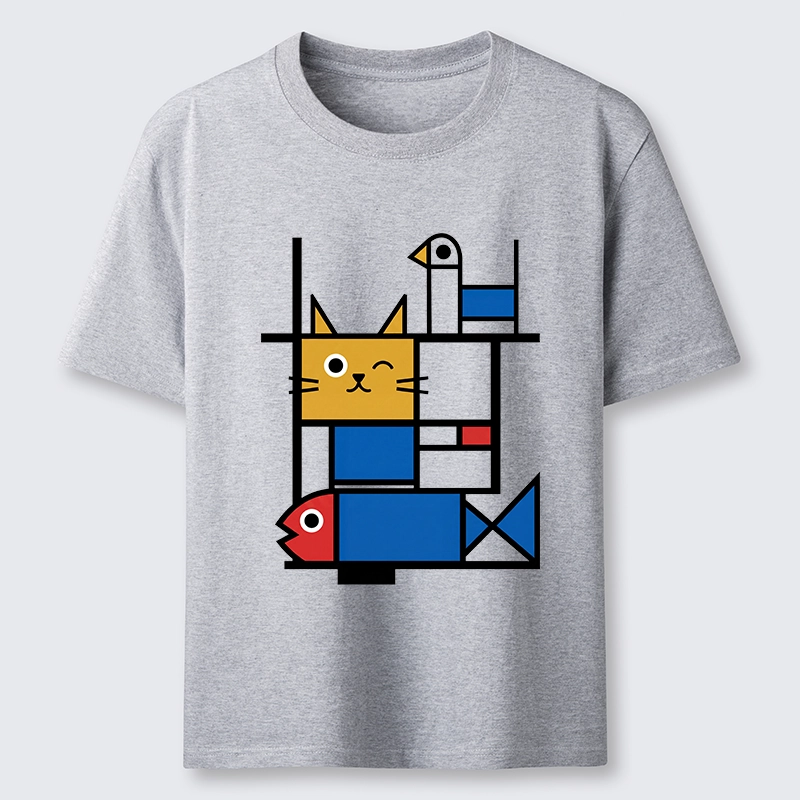Tokyo-Tiger Retro Geometric Kitty Classic T-Shirt