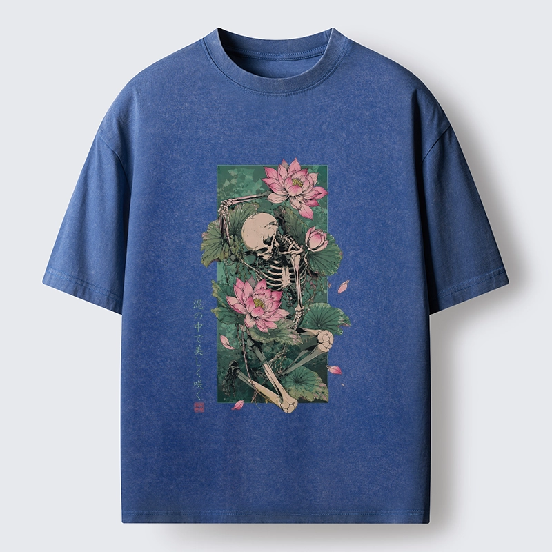 Tokyo-Tiger Death And Lotus Washed T-Shirt