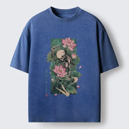 Tokyo-Tiger Death And Lotus Washed T-Shirt