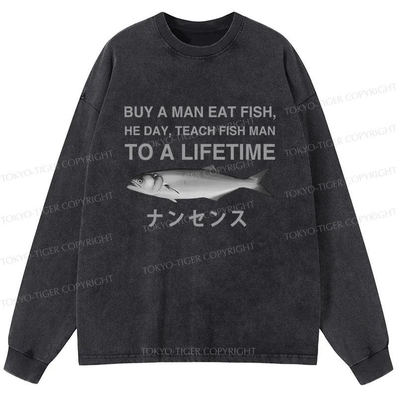 Tokyo-Tiger Funny To A Lifetime Washed Long Sleeve T-Shirt Sale