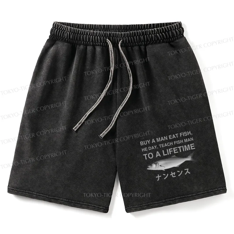 Tokyo-Tiger Funny To A Lifetime Washed Shorts Sale