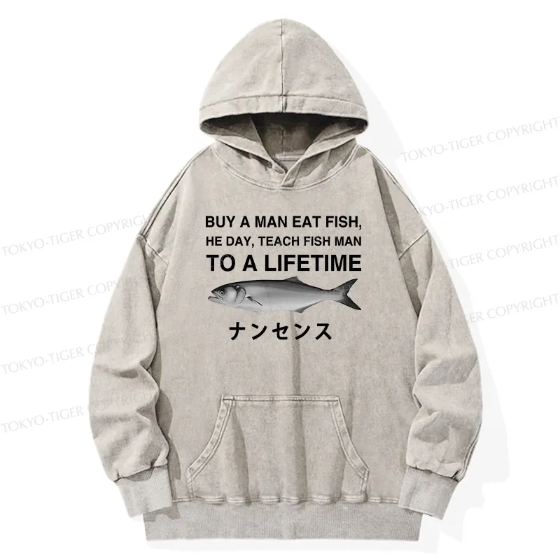 Tokyo-Tiger Funny To A Lifetime Washed Hoodie