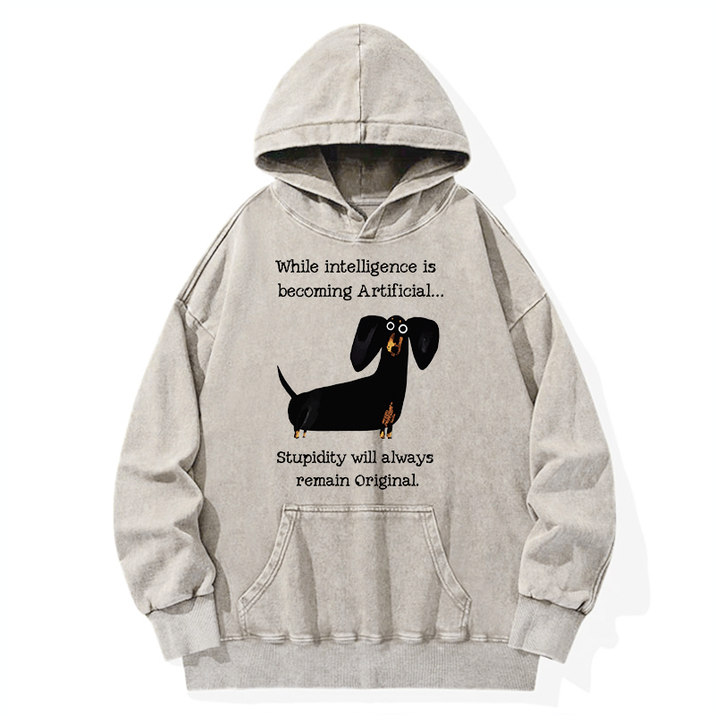 Tokyo-Tiger Dachshund Real Humor Funny Meme Washed Hoodie