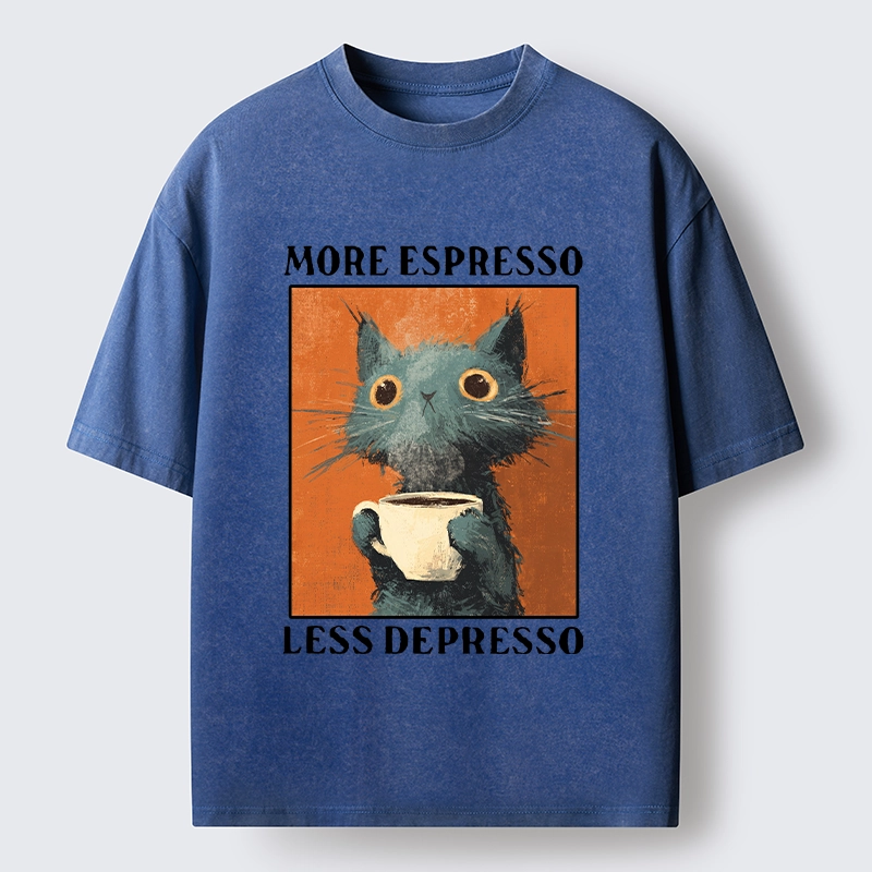 Tokyo‑Tiger Coffee Mood Cat Washed T‑Shirt