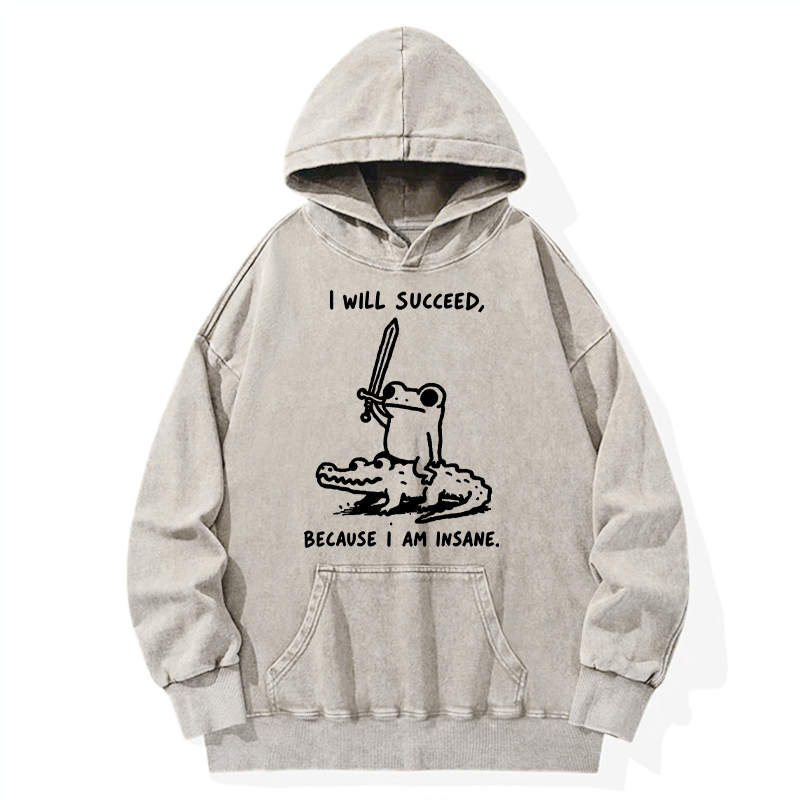 Tokyo-Tiger Warrior Frog Funny Meme Washed Hoodie