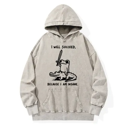 Tokyo-Tiger Warrior Frog Funny Meme Washed Hoodie