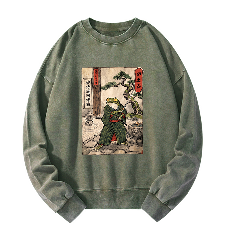 Tokyo-Tiger Samurai Frog Training Washed Sweatshirt