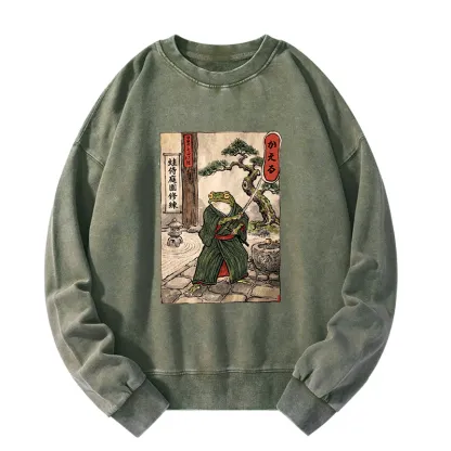 Tokyo-Tiger Samurai Frog Training Washed Sweatshirt