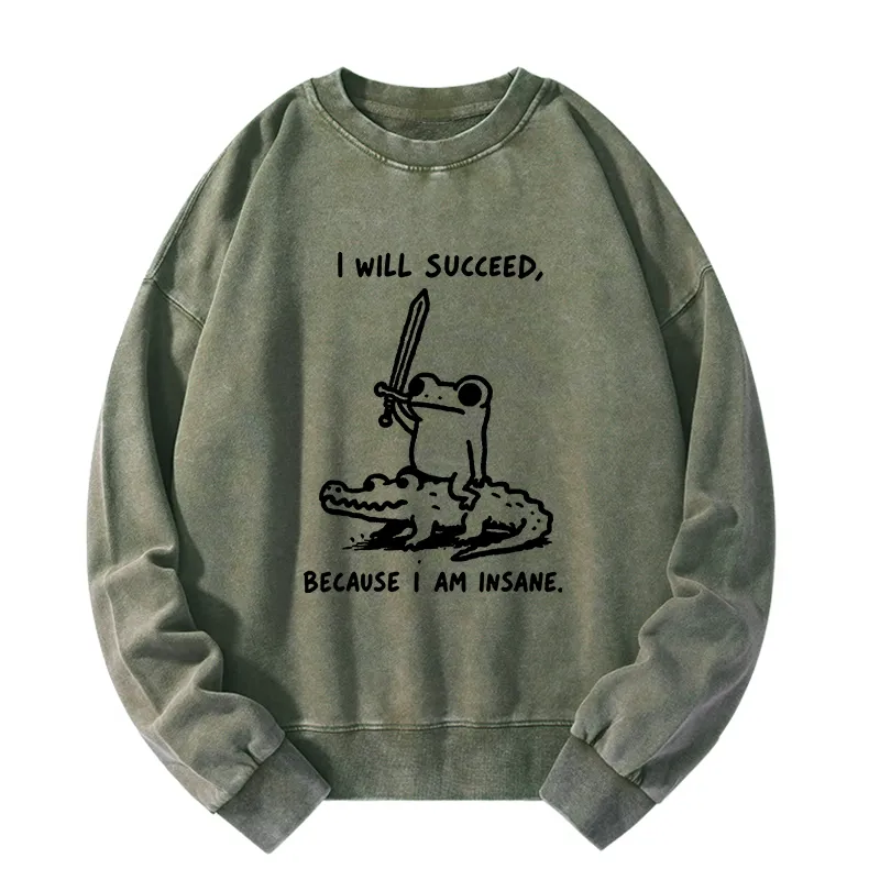 Tokyo-Tiger Warrior Frog Funny Meme Washed Sweatshirt Sale