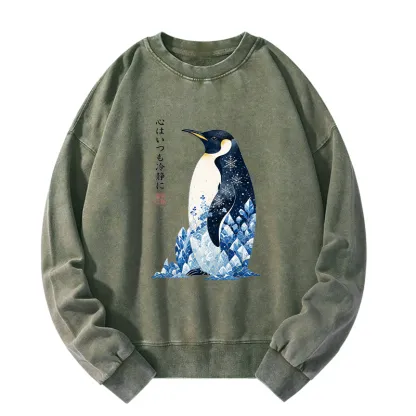 Tokyo-Tiger Keep Calm Penguin Washed Sweatshirt