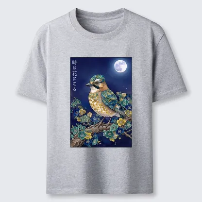 Tokyo-Tiger Moon Bird Floral Retro Art Classic T-Shirt