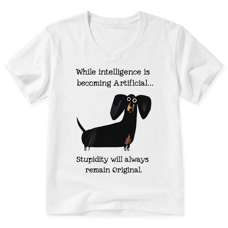 Tokyo-Tiger Dachshund Real Humor Funny Meme V-Neck Classic T-Shirt