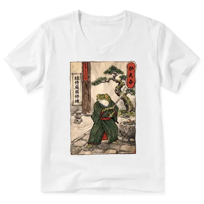 Tokyo-Tiger Samurai Frog Training V-Neck Classic T-Shirt
