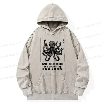 Tokyo-Tiger I Wish I Was An Octopus Japan Washed Hoodie
