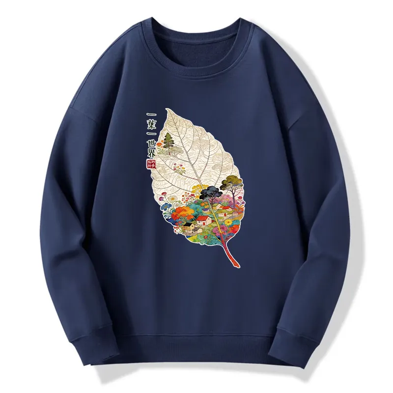 Tokyo-Tiger One Leaf Holds A Tiny Colorful World Classic Sweatshirt