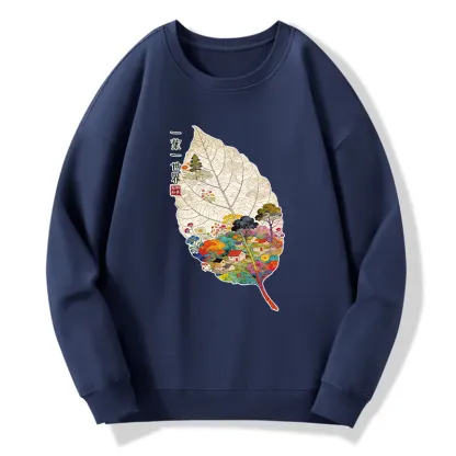 Tokyo-Tiger One Leaf Holds A Tiny Colorful World Classic Sweatshirt