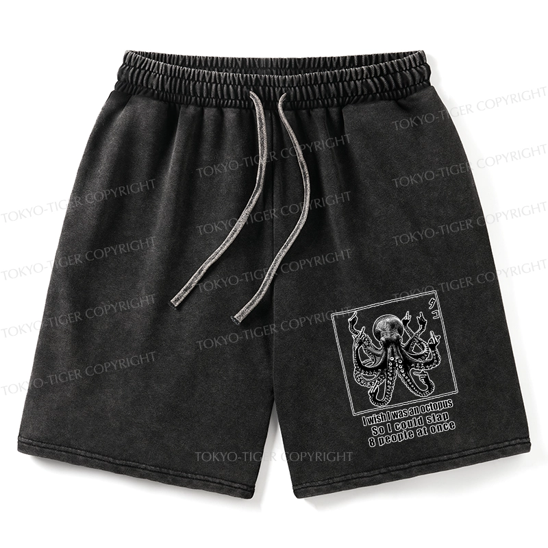 Tokyo-Tiger I Wish I Was An Octopus Japan Washed Shorts