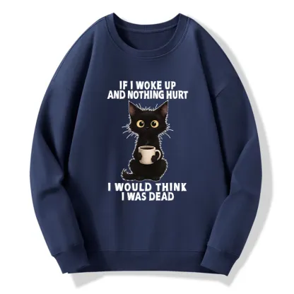 Tokyo-Tiger Funny Cute Black Cat And Coffee Meme Classic Sweatshirt