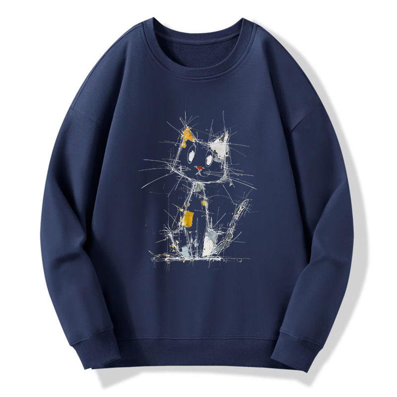 Tokyo-Tiger Minimal Splash Ink Cute Cat Classic Sweatshirt
