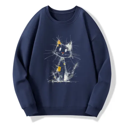 Tokyo-Tiger Minimal Splash Ink Cute Cat Classic Sweatshirt