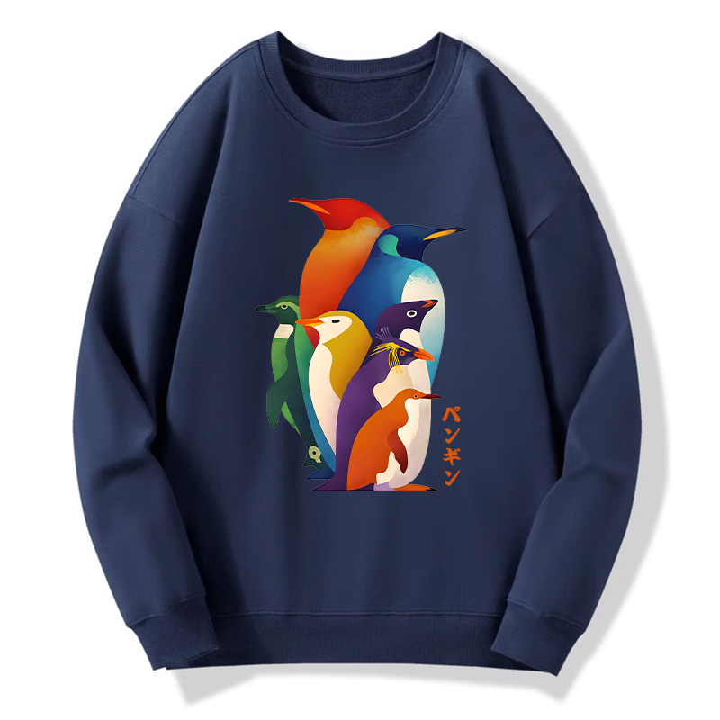 Tokyo-Tiger Cute Multi Tone Penguins Classic Sweatshirt