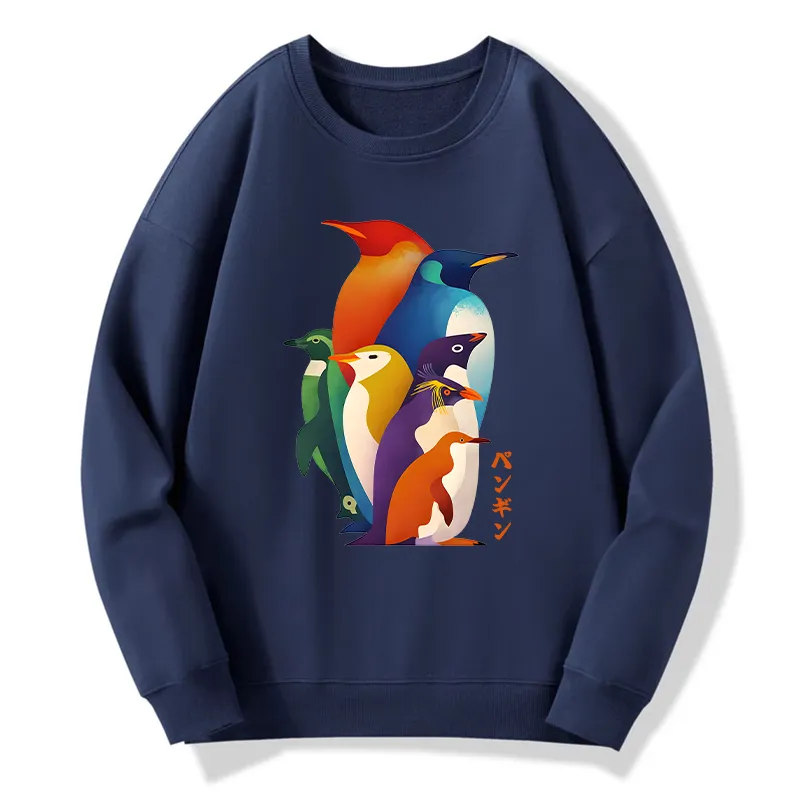Tokyo-Tiger Cute Multi Tone Penguins Classic Sweatshirt