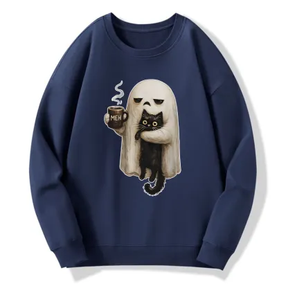Tokyo-Tiger Ghost Cat Coffee Mood Classic Sweatshirt