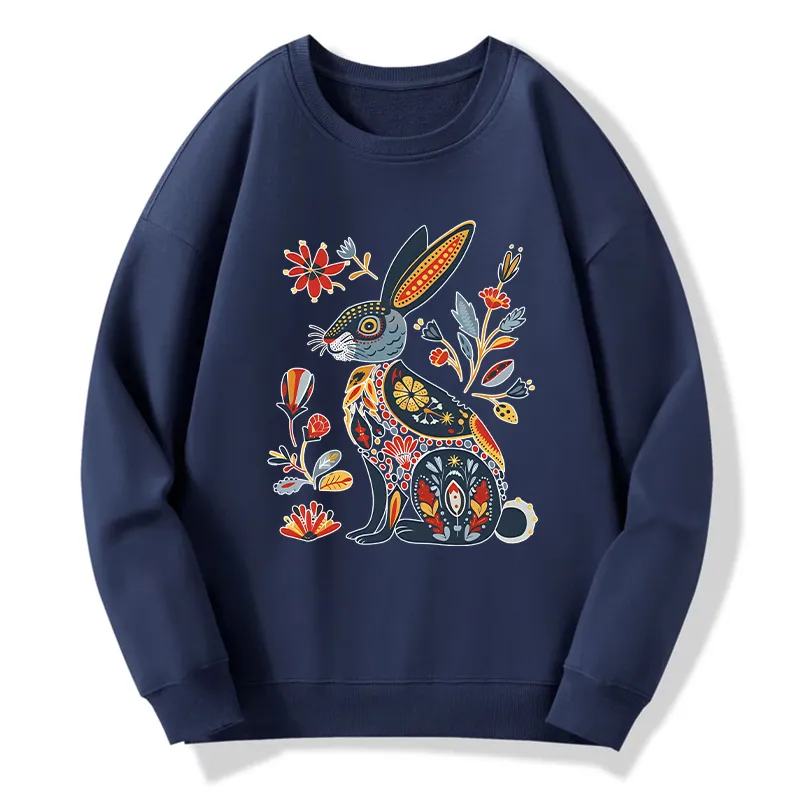 Tokyo-Tiger Folk Hare Bloom Classic Sweatshirt