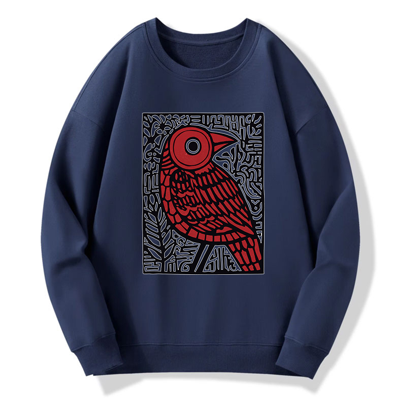 Tokyo-Tiger Retro Woodblock Bird Classic Sweatshirt