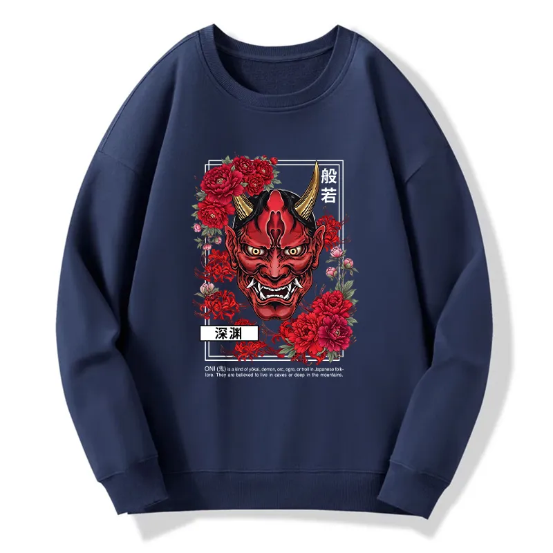 Tokyo-Tiger Cool Oni Floral Art Classic Sweatshirt Sale