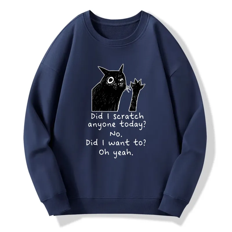 Tokyo-Tiger Black Cat Scratches People Classic Sweatshirt