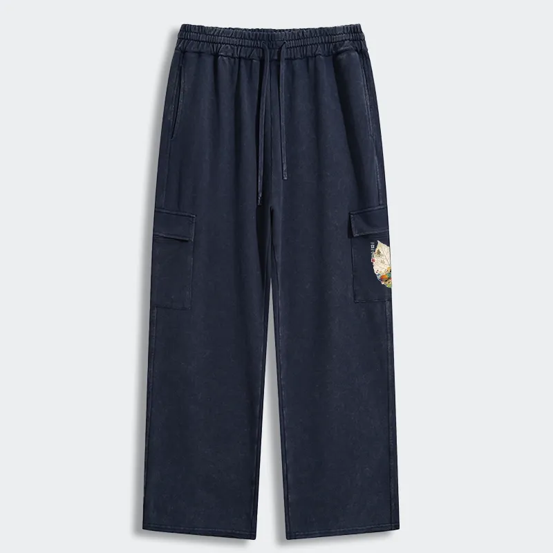 Tokyo-Tiger One Leaf Holds A Tiny Colorful World Washed Utility Sweatpants
