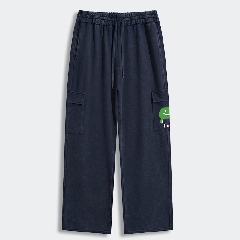 Tokyo-Tiger Smiling Forg Washed Utility Sweatpants