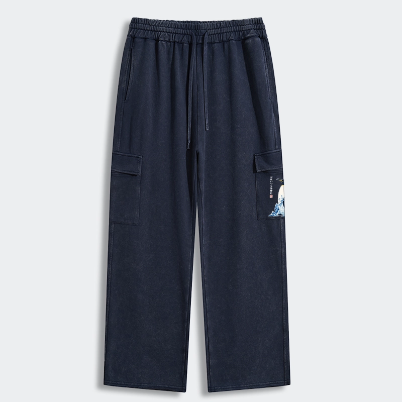 Tokyo-Tiger Keep Calm Penguin Washed Utility Sweatpants