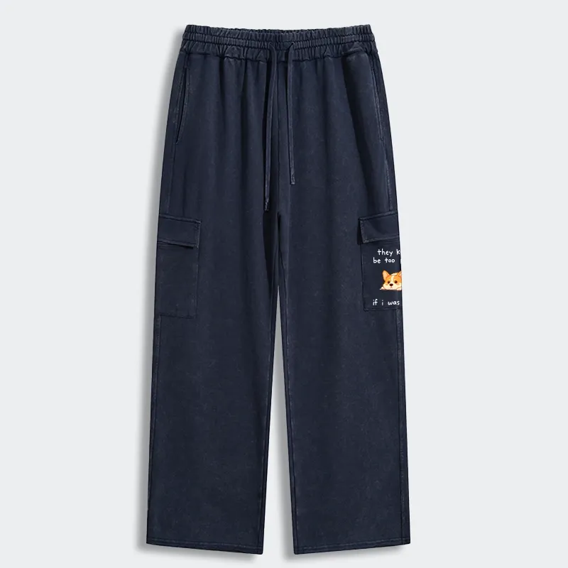 Tokyo-Tiger Funny Short Dog Joke Washed Utility Sweatpants